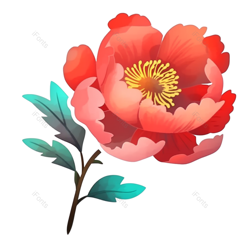 红色的花图片,粉红色的花元素,PNG,免抠素材